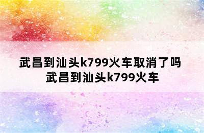 武昌到汕头k799火车取消了吗 武昌到汕头k799火车